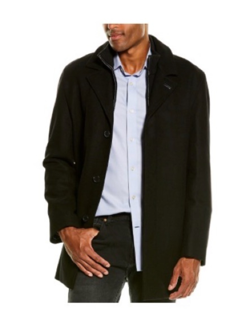 New with tags !!! Never used!Cole Haan Black Wool-Blend Single-Breasted Pea Coat